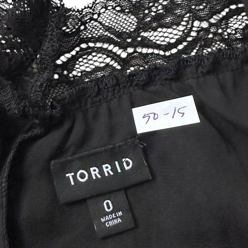 Torrid Black Spaghetti Strap Blouse Women Top Plus Size 0 | 50-15 - Picture 3 of 5